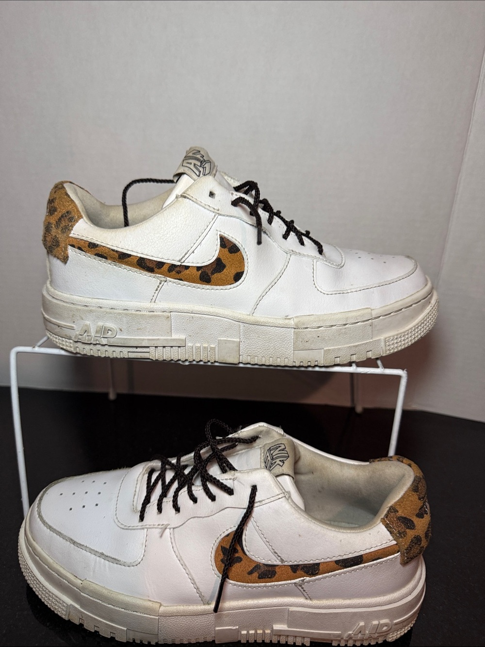 NIKE Air Force 1 Low Pixel SE White Leopard Women's Sneakers 7.5 - Picture 14 of 16